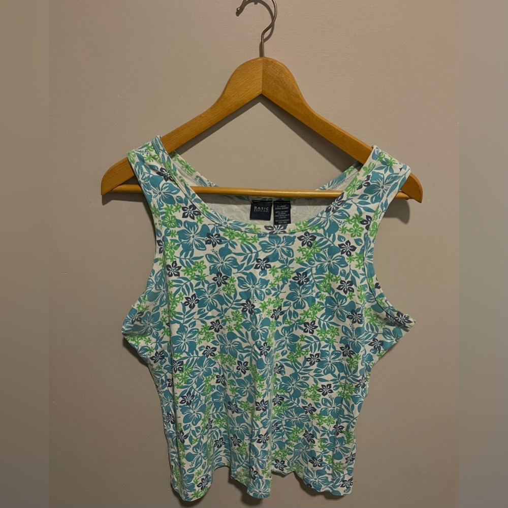 Early 2000s basic editions island paradise tank top XL
